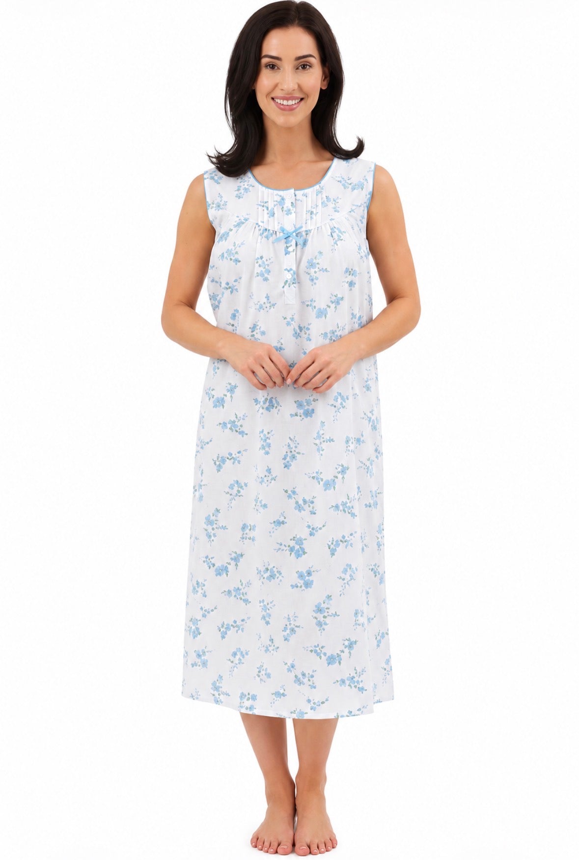 Ladies Poly Cotton Floral Sleeveless Nightdresses by Lady Olga
