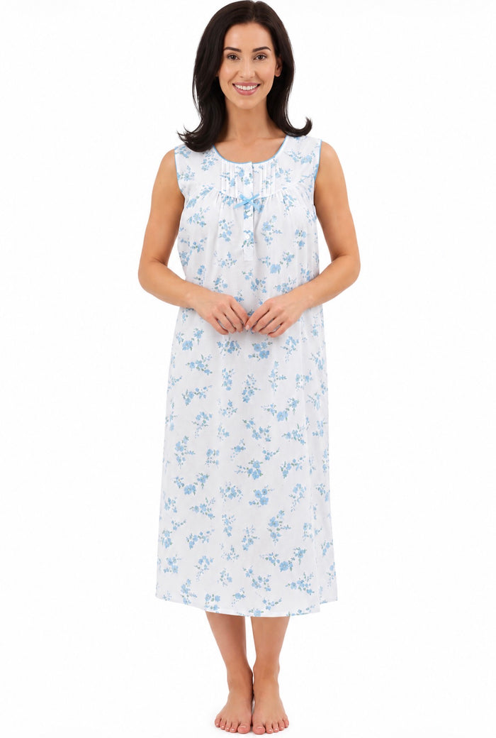 Ladies Poly Cotton Floral Sleeveless Nightdresses by Lady Olga