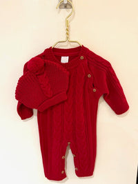 Red All in One with Bobble Hat