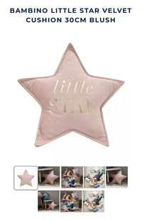 Bambino Little Star Velvet Cushion - 30cm