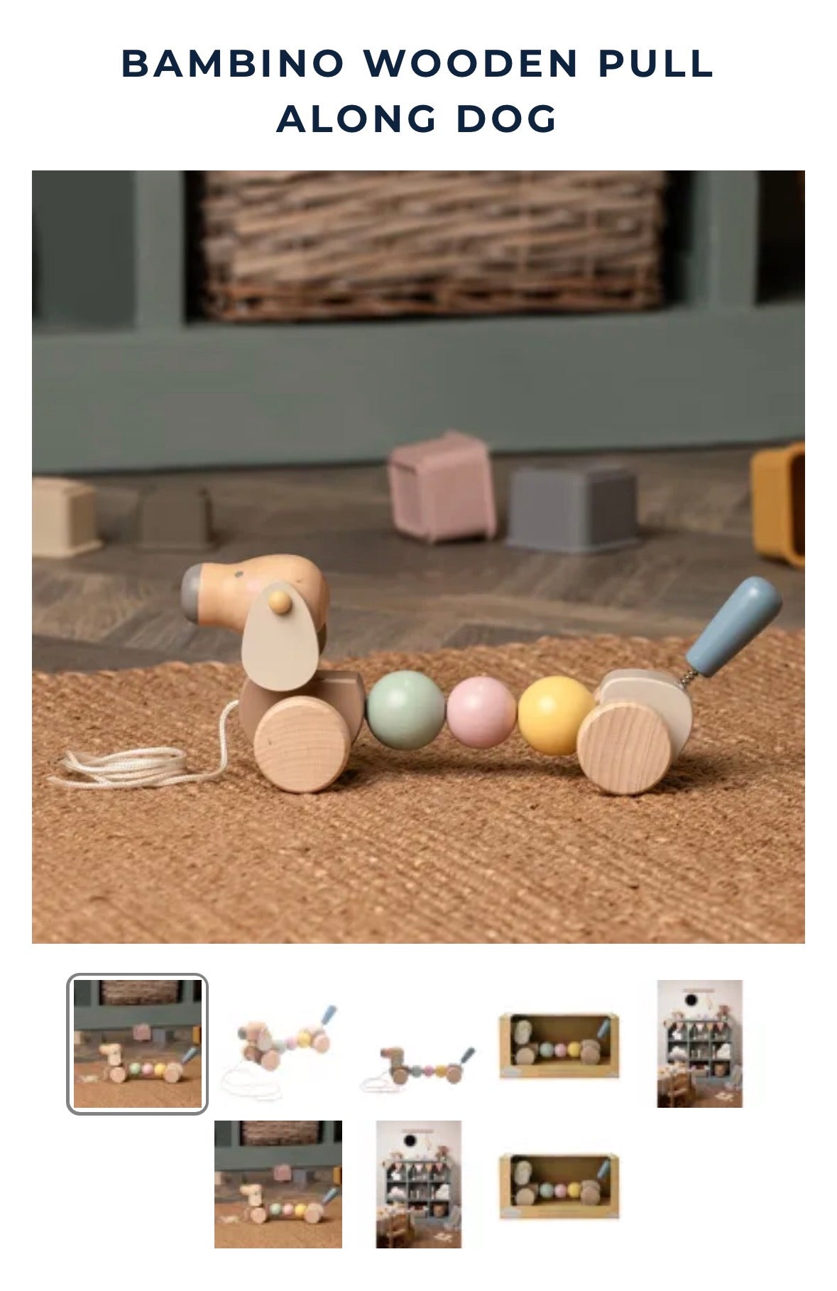 Bambino Wooden Pull-a-long dog Traditional Toy