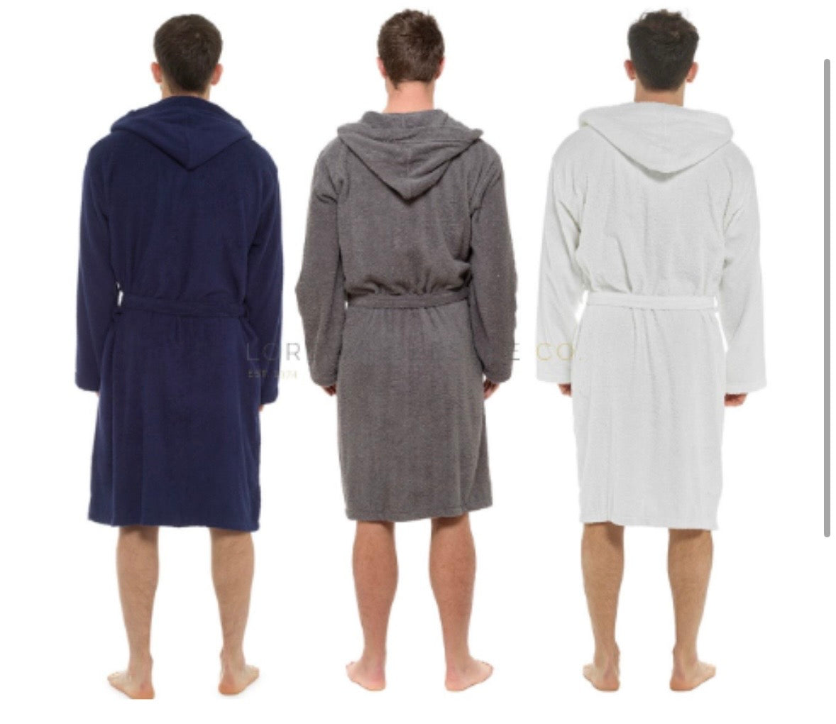 Men's 100% Cotton Hooded Towelling Gown
