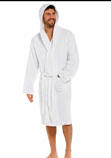 Men's 100% Cotton Hooded Towelling Gown
