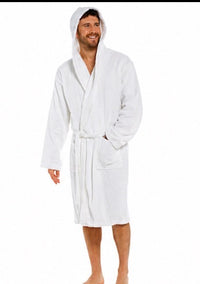 Men's 100% Cotton Hooded Towelling Gown