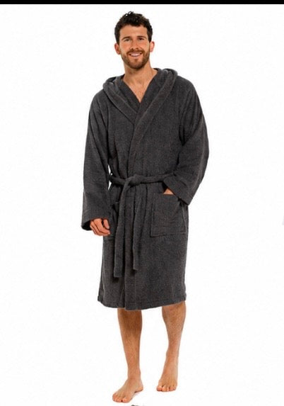 Men's 100% Cotton Hooded Towelling Gown