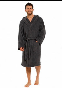 Men's 100% Cotton Hooded Towelling Gown