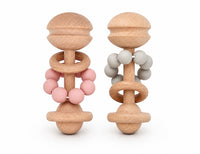 Bambino Rattle Teething Toy - 2 Colours available Grey & Pink