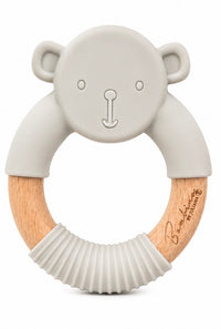 Bambino Wood & Silicone Teethers - Bunny & Teddy Designs 3 Colours