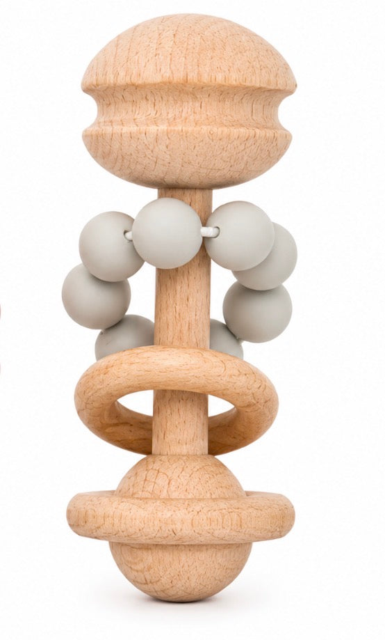 Bambino Rattle Teething Toy - 2 Colours available Grey & Pink