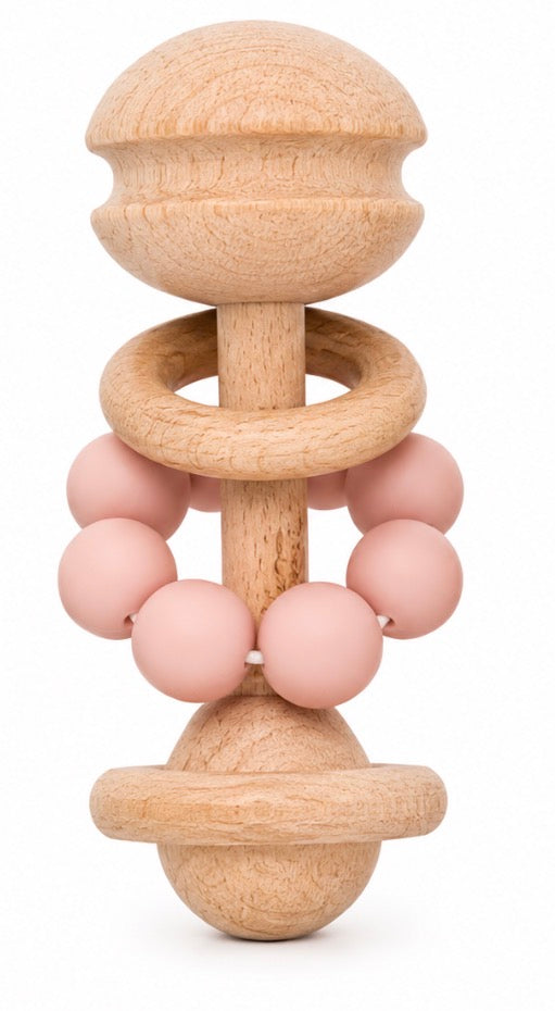 Bambino Rattle Teething Toy - 2 Colours available Grey & Pink