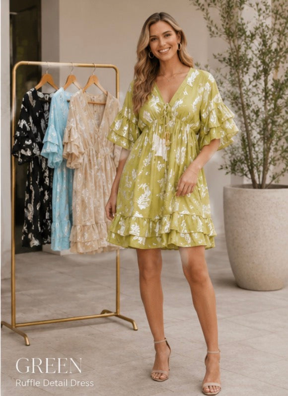 Womens Boho Embroidered Mini Dress Colours