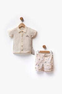 Baby Boy Car Motif Shirt & Matching Shorts Set – Designed to Move, Built for Play