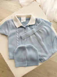 Fine Cable Knit 3 Piece Set in 100% Cotton
