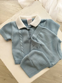 Fine Cable Knit 3 Piece Set in 100% Cotton