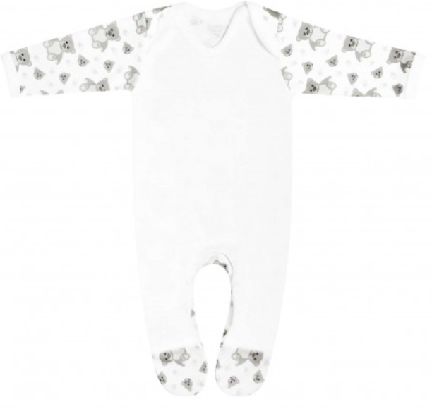 Tummi Bears Teddy Bear Plain Chest Rompersuit/Babygrow