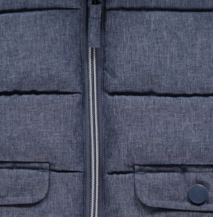 GX550: Blue Textured Padded Coat (12-24 Months)