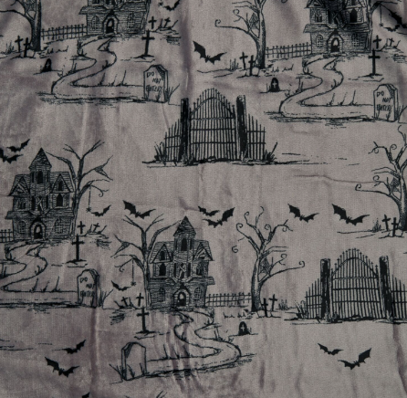 Chelsea Peers  Grey Haunted House Pattern Sherpa Fleece Throw 130x180cm