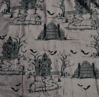 Chelsea Peers  Grey Haunted House Pattern Sherpa Fleece Throw 130x180cm