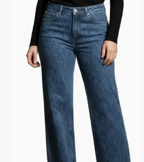 Zebra Wide Leg Stretch Jeans