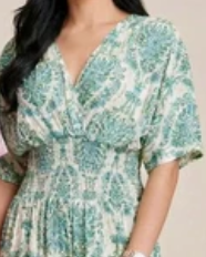 Mia Gold Fleck Paisley Gold Foil Slinky Jumpsuit