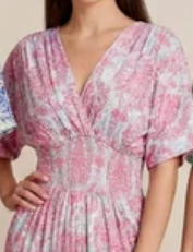 Mia Gold Fleck Paisley Gold Foil Slinky Jumpsuit