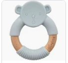 Bambino Wood & Silicone Teethers - Bunny & Teddy Designs 3 Colours