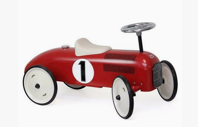 Vilac Metal British Racing Red Ride-On Car Vintage Style