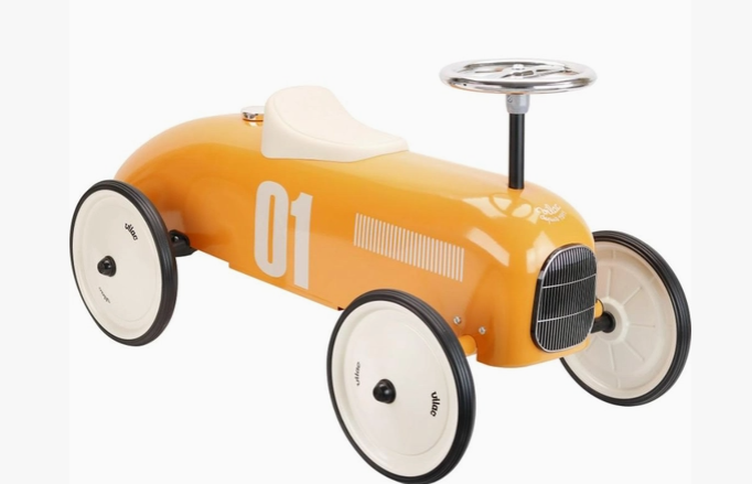 Vilac Metal British Orange Ride-On Car Vintage Style