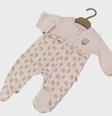 Baby pink Floral all in one zipped sleepsuit age 0-1 month