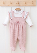 Two Piece Pink dungaree set - Age Newborn - 1 month