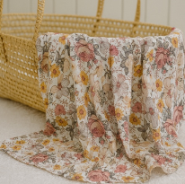 Floral Sunflowers Muslin Blanket