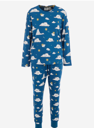 Blue Cloud Bunny Pattern Pyjama Set