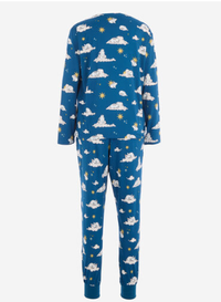 Blue Cloud Bunny Pattern Pyjama Set