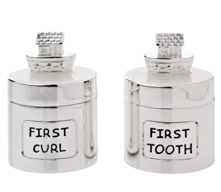 Hello Baby Silverplated Tooth & Curl Set Noah's Ark - Cream