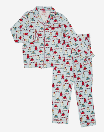 Two Piece Blue Skiing Graphic Kids Pyjamas Set - Chelsea Peers