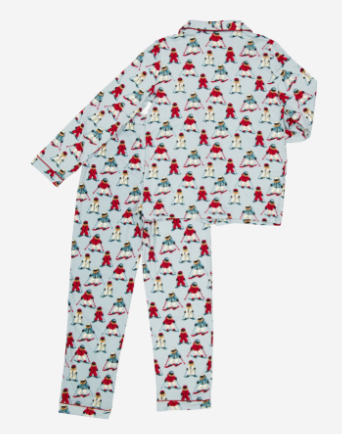 Two Piece Blue Skiing Graphic Kids Pyjamas Set - Chelsea Peers