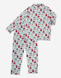 Two Piece Blue Skiing Graphic Kids Pyjamas Set - Chelsea Peers