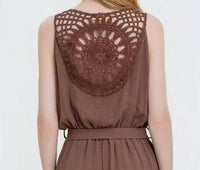Crochet Back Wide Leg Jumpsuit