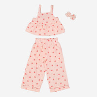 Four Piece Strawberry Pink Strawberry Trouser set