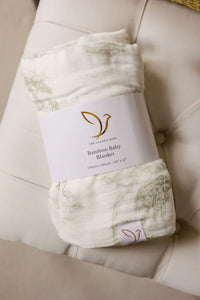 Gilded Bird Toile Bamboo Baby Blanket
