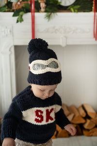 The Blueberry Hill - Ski Jumper and Hat Set  Navy and Red Was £59.99 Now £45