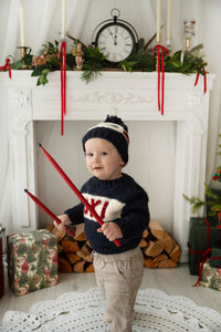 The Blueberry Hill - Ski Jumper and Hat Set  Navy and Red Was £59.99 Now £45