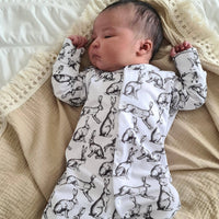 Unisex Baby Cotton Sleepsuit (Onesie) – Easter Rabbit Print