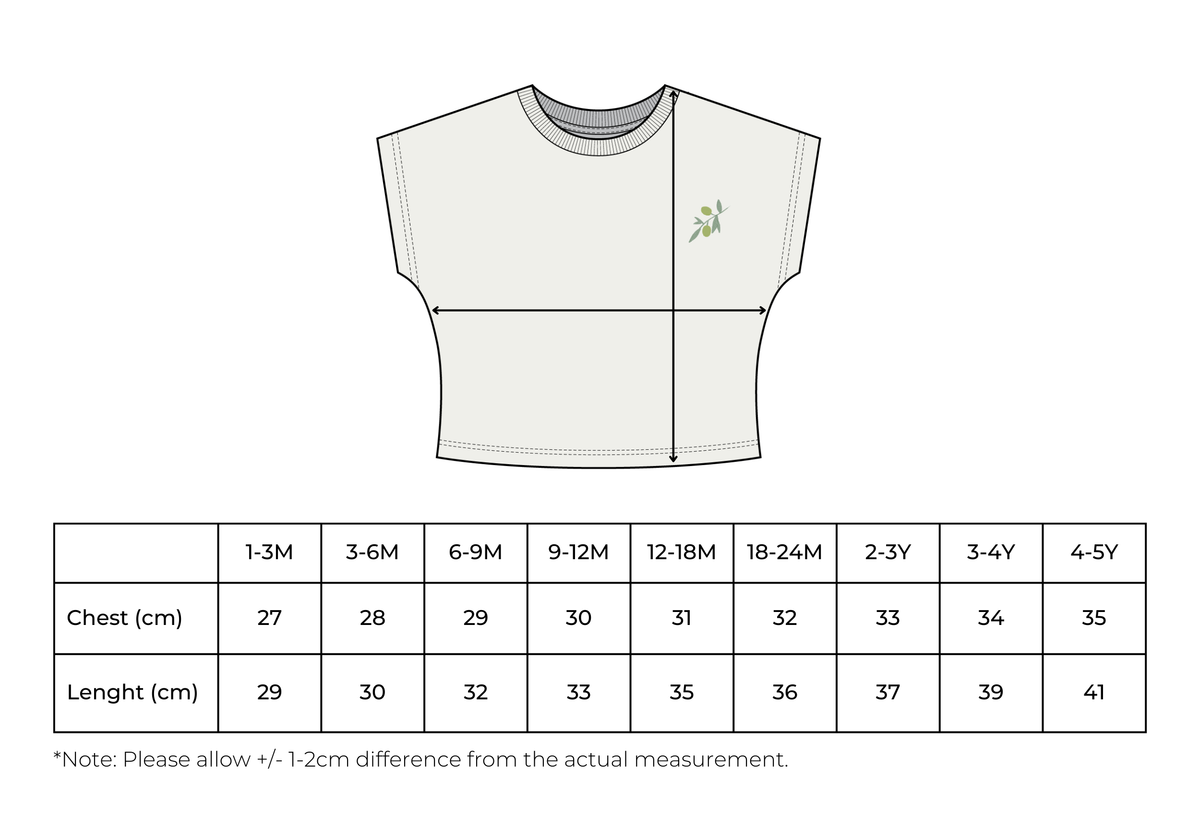 Baby / Kids Olives Emroidery T-Shirt 100% Cotton
