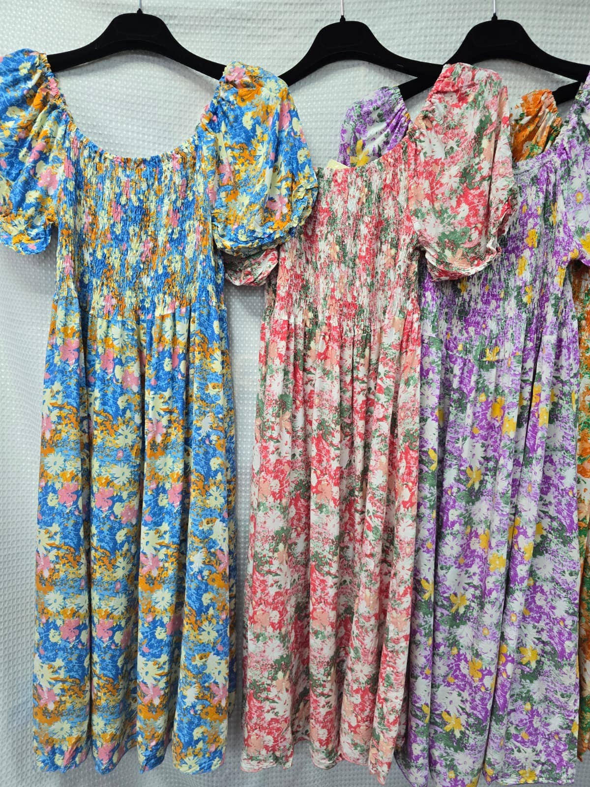 Abstract Floral Cotton Midi Dress