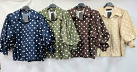 Polka Dot Puff Sleeve Blouse