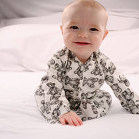 Unisex Baby Cotton Sleepsuit (Onesie) – Teddy bear Print