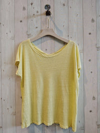 BASIC U-NECK T-SHIRT 100% LINEN Ref-2295