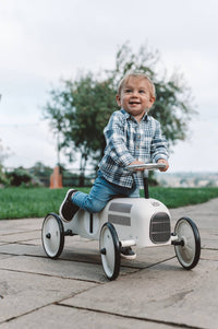 Vilac Off White Metal Ride-On Car Vintage Style Toy Vehicle