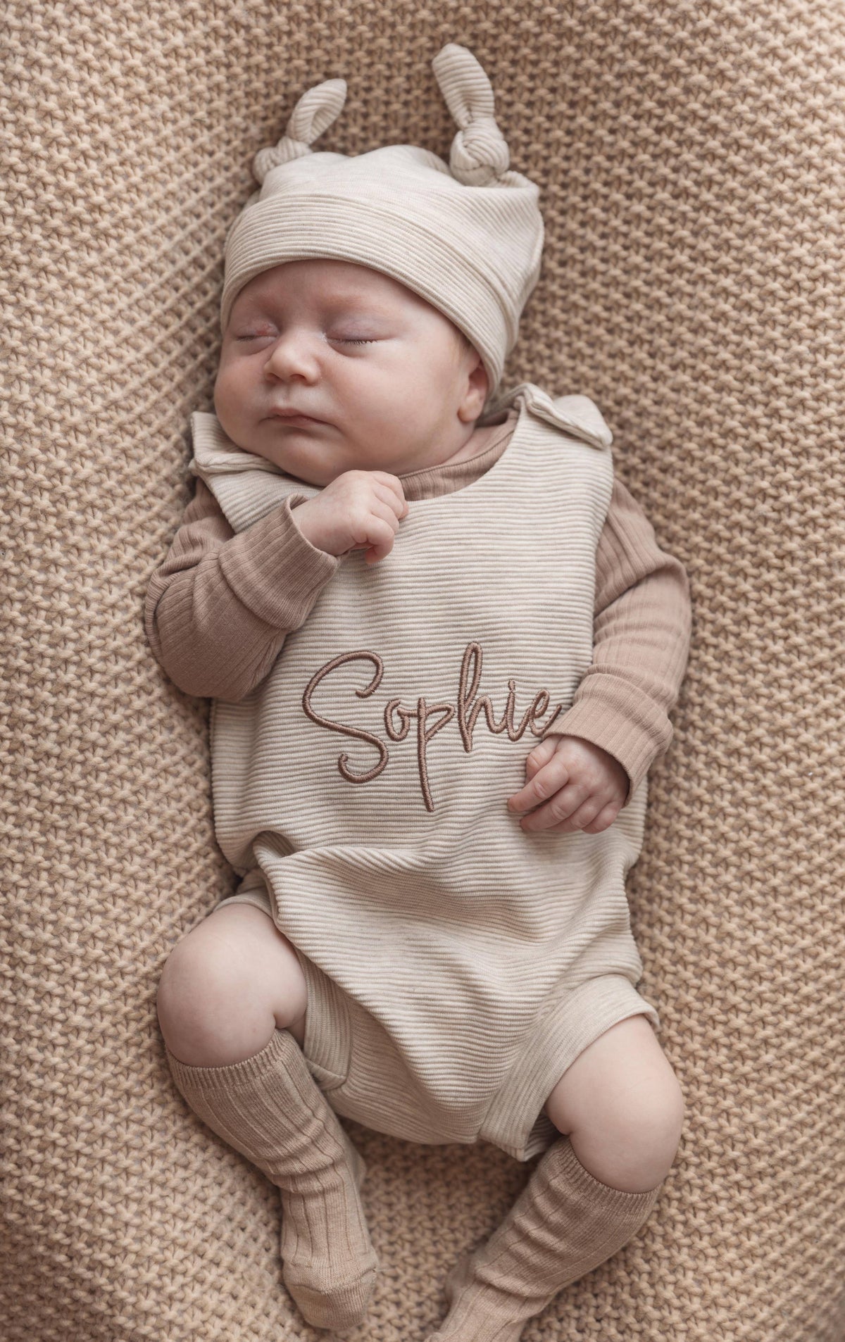 Beige Baby Romper- Hello World Romper
